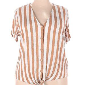 Market & Spruce Tie Front Striped Button Down Shirt 🌿